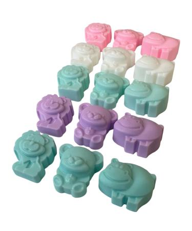 Generic 15 soaps with fun animals in beautiful pastel tones and different aromas. 5 bears 5 hippos and 5 little lions with delicate aromas.