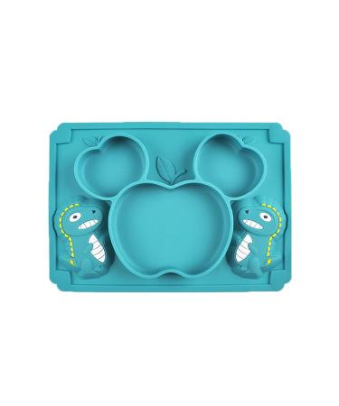 cauyuan Baby Suction Plates  Silicone Baby Plate for Toddlers and Infants  Used in Dishwasher  Ovens and Refrigerators Green