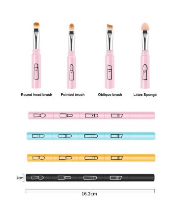 4-in-1 Eye Makeup Brush Set - Eyeshadow Concealer Eyebrow & Foundation - Portable Travel Kit with Carrying Bag - Buy Online on GoSupps.com