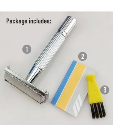 Aiweijia Double Edge Safety Razor Reusable Manual Stainless Steel Shaver Rust-proof Shaving for Men Wet Shaving Barber Beard - Buy Online on GoSupps.com