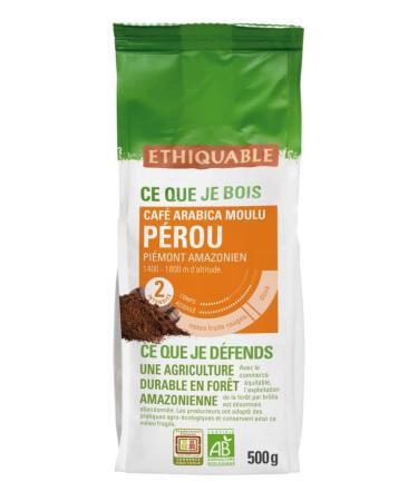 ETHIQUABLE Ethiquable Organic and Fair Trade Ground Coffee from Peru 500g Produced by Small-Scale Farmers