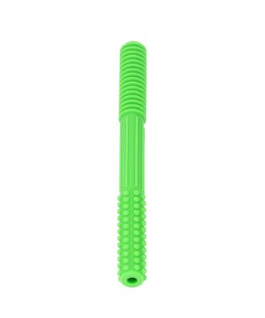 Teething Tube Textured Flexible Hollow Teething Toy Safe Soft Silicone with Cleaning Brush for Home (Green)
