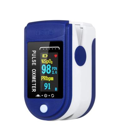 Tianbi Digital fingertips pulse sensor saturation mini-monitor with a covering band pulse measuring device for at home sports travel (blue #01)