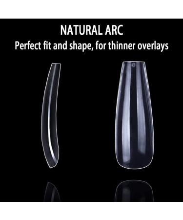 500 Full Cover Clear Coffin Ballerina False Nail Extension Tips - 10 Sizes - Buy Online on GoSupps.com