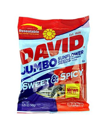 Product Of David, Sunflower Seeds Jumbo Sweet & Spicy , Count 12 (5.25 oz) - Sunflower Seeds / Grab Varieties & Flavors