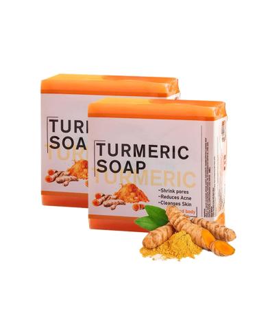 HADAVAKA Turmeric Soap For Skin Lightening Smooth And Gentle Turmeric Bath Soap For Men And Women 100g Ginger Soap Moisturizing And Deep Cleansing (2PCS)