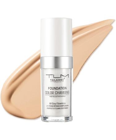 HQDA Color Changing Foundation Full Coverage Liquid Foundation Long Lasting Waterproof Makeup Base Concealer Lightweight and Moisturizing for All Skin Tones 30ml - Buy Online on GoSupps.com