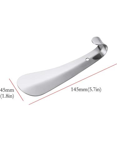 Antrader Stainless Steel Pocket Shoe Horn Set - 2 Pack of 14.5cm Long Metal Shoehorns for Kids, Men, Women - Silver Tone Handle - Buy Online on GoSupps.com