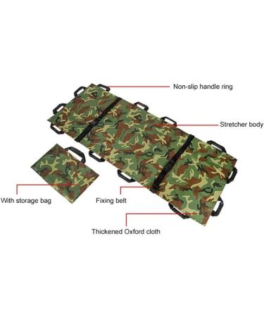 with Handbag Emergency Rescue Stretcher Folding 12 Handles Emergency Stretcher-for Hospital Sports Venues Ambulance Portable Stretcher Camouflage (Camouflage) - Buy Online on GoSupps.com