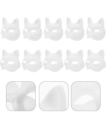 DIYEAH 10pcs Cat Mask - Unpainted Masquerade & Paper Mache Animal Masks for Dance Party - International Shipping Available - Buy Online on GoSupps.com