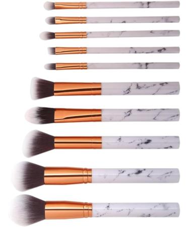 Marble Makeup Brush Set Professional Blending Cosmetic Brushes for Foundation Powder 10PCS - Buy Online on GoSupps.com