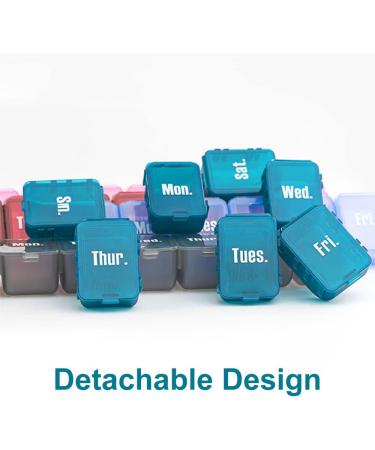 7 Day 1 Time a Day Detachable Travel Pill Box Organiser - Blue - Buy Online on GoSupps.com