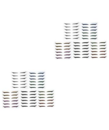 FOMIYES 72 Pairs Glitter Eyeliner Double Eyelid Styling Supplies Self- Eyeliner Stickers Flash Applique Miss