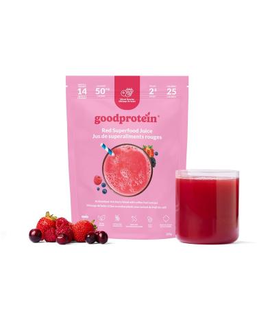GoodProtein Red Superfood Juice Powder - Energizing Blend with 40mg Natural Caffeine | Antioxidant-Rich Polyphenol Boost Low Sugar Non-GMO | Supports Holistic Health & Energy | 225g 30 Servings - Mixed Berries