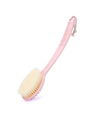 ChenTaid Long Handle Shower Body Brush Back Scrub Brush Soft Bristle Massage Brush Exfoliating (Pink)
