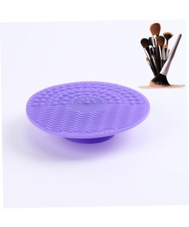 Makeup Brush Cleaner Mat Round Makeup Brush Cleaner Pad Silicone Brush Cleaner Brush Clean Pad for Makeup Tool Clean Purple - Buy Online on GoSupps.com