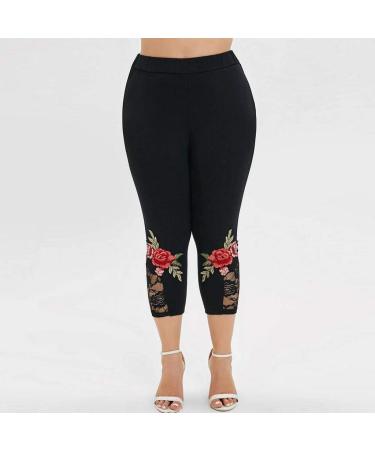 Ronony Women's 3/4 Long Yoga Pants - Fashionable High Waist Wide Leg Casual Pants - Elegant Thin Bootcut Design - Black 3XL - Buy Online on GoSupps.com