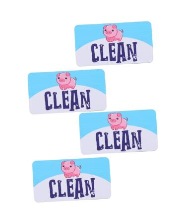 Ciieeo 4 Pcs Cleaning Logo Tile Magnetic Clean Indicator Dishwasher Sign Dish Cleaner Magnetic Plate Double- Sided Clean Sign Dishwasher Magnet Emblems Magnetic Sticker Abs Magnetic Force As Shownx2pcs 9X5X0.2CMx2pcs