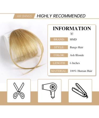 Clip-in Wispy Bangs Hair Extension - Real Human Hair, Ash Blonde Fringe for Women - Buy Online on GoSupps.com