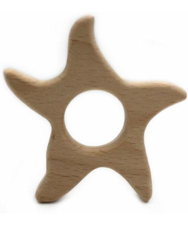 Wendysun 3pcs Cartoon Wood Teether - Natural Animal Starfish Shape Baby Teething Toy - Buy Online on GoSupps.com