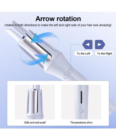 Automatic Hair Curler - Rotating Curling Iron 1 Inch with 4 Temperatures | Fast Heating Dual Voltage Wand for All Hair Types - Ideal for Women (Blue - Buy Online on GoSupps.com