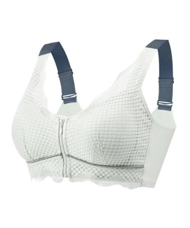 Front ride for mastectomy bras for women thin sexy lace wireless brasser after operations complete cover pocket bralette l green