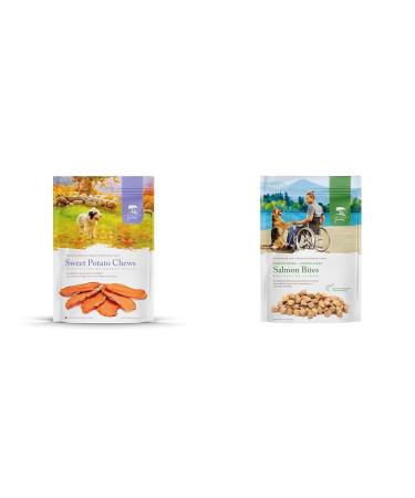Caledon Farms Sweet Potato Chews Orange 1 Units & FREEZE DRIED SALMON BITES DOG TREATS 90 GRAMS TRAINING TREATS TOPPERS