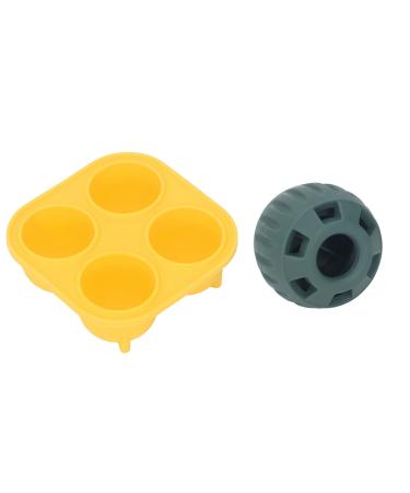 2pcs Puppy Treat Tray Mold Reusable Dog Fillable Treat Tay for Small Dogs Easy to Fill with Wet FoodYogurtPeanut Butter (Yellow Quadrate Green Round)
