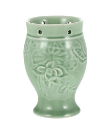 Lurrose 1STK Moxibustion cup electrical massage device Moxibusion-tank Health Wellness Tool Guasha-pot scratch cup conical Moxibustion-Box blue and white porcelain Moxa burner