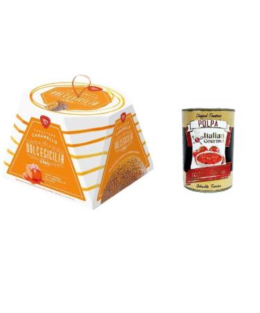Dais Dolcesicilia Panettone Caramello Caramel Cake 800g+ Italian Gourmet Polpa 400g