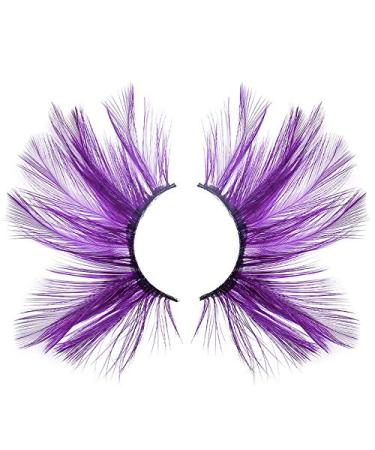Dorisue Huge Dramatic Halloween Eyelashes - Purple Extra Long Cat Eye & Feather Style for Costumes - Buy Online on GoSupps.com