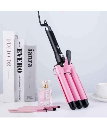 Buy 3-Barrel Waving Iron - 25mm Adjustable Temperature Curling Iron for All Hair Types - Fast Heating Hair Styling Tool in Pink - Buy Online on GoSupps.com