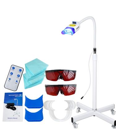 3 Mode Blue Purple Red LED Teeth Whitening Beauty Lamp 36W Dental Cold Whitener Floor Stand Instrument Professional for Clinic and Beauty Accelerator Bleaching System with 10pcs LED Light 1 Count (Pack of 1)