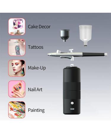 Tovmekdjn Portable Rechargeable Wireless Airbrush with Compressor Double Action Tools for Face Beauty Nail Art Tattoo(Pink) - Buy Online on GoSupps.com