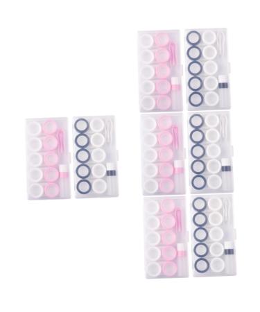 Gatuida 8 sets Storage box for colored contact lenses Contact lens container Small contact case travel contact case macaron storage box container travel pp white