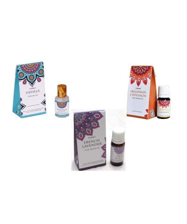 Set with GOLOKA LAVANDA - CANELA - VAINILLA. 10 ml oil canister