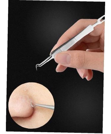 Blackhead Acne Remover Tweezers Double Headed Steel Whitehead Comedone Bend Clip Practical - Buy Online on GoSupps.com