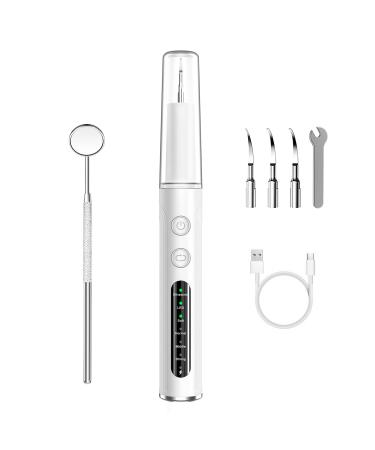 Plaque Remover for Teeth Tartar Remover for Teeth Teeth whitening set with Four Adjustable Modes & LED Light (White)