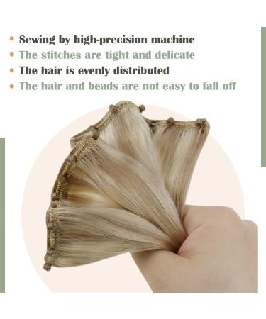 Laavoo Long Microbeads Extensions | 55cm Human Hair Weft | #18/613 Ash Blonde Highlights | Eze Micro Treats - Buy Online on GoSupps.com