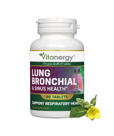 Vitanergy Sinus Lung and Bronchial Health Support | Potent NAC Bromelain Marshmallow Mullein Wild Cherry Ivy Extract Mucus Allergies Sinus Relief Support | 90 Tablets
