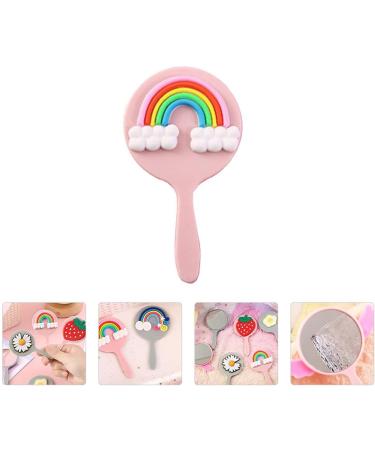 Heallily Portable Rainbow Handheld Makeup Mirror - Cute & Colorful Vanity Mirror for Girls & Women - Travel-Friendly Gift - Buy Online on GoSupps.com