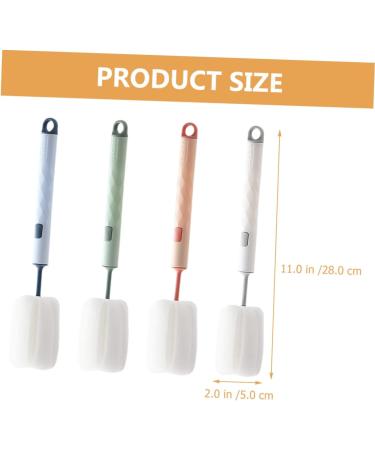 ABOOFAN 4-Pack Sponge Bottle Brush Set - Soft Cleaning Brushes for Baby Bottles Kitchen Use and Nipple Cleaning - Durable PP Material - Buy Online on GoSupps.com