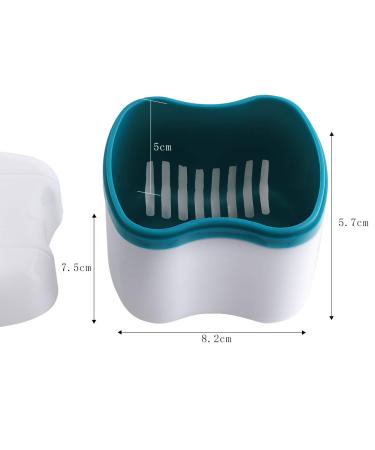 Denture Bath Case with Basket - Denture Cleaning Box and Soaking Cup for False Teeth - Retainer Holder and Cleaner Container (B) - Buy Online on GoSupps.com