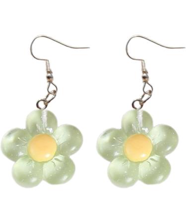 Feyley Earrings | Colorful Resin Flower Charm Dangle Earrings | Elegant Party Jewelry in Green - Buy Online on GoSupps.com