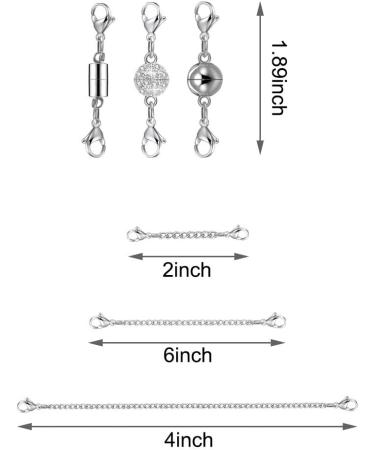 12-Piece Necklace Extenders Set - Silver Chain Extension Clasps for Jewelry Making - Buy Online on GoSupps.com