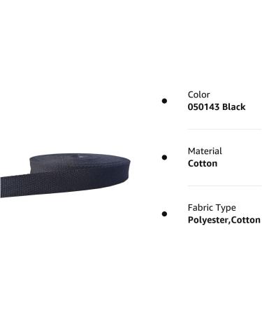 Cotton Webbing 3/4 Inch 15 Yards Mediumweight Polyester Cotton Strap for Tote Bags Crafts - Black - Buy Online on GoSupps.com