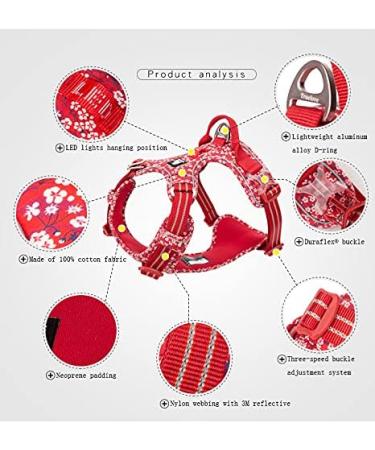 Winhyepet Truelove No-Pull Dog Harness - Breathable Cotton Adjustable Reflective for Small & Medium Dogs & Cats (TLH5655) - Poppy Red - Buy Online on GoSupps.com
