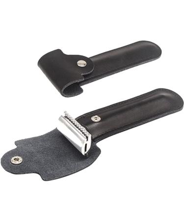 Vepoty Leather Razor Case - Portable Shaver Protective Cover & Travel Bag for Men - Stylish Razor Carrying Case in Black - Buy Online on GoSupps.com