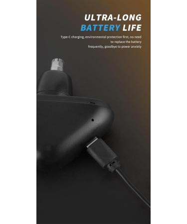Rechargeable Ear and Nose Hair Trimmer for Men & Women - Powerful Motor Double-Edged Blades | Smooth Cuts - Black - Buy Online on GoSupps.com