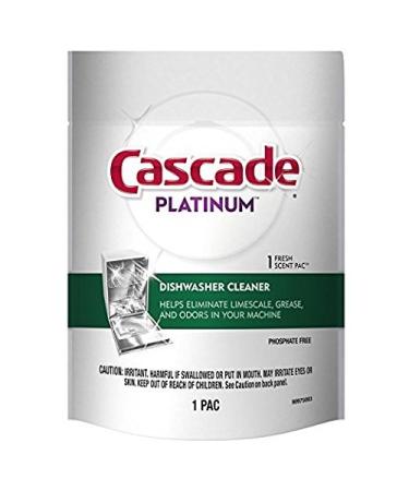 2-Cascade Platinum Dishwasher Cleaner 1-Fresh Scent Pac